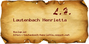 Lautenbach Henrietta névjegykártya
